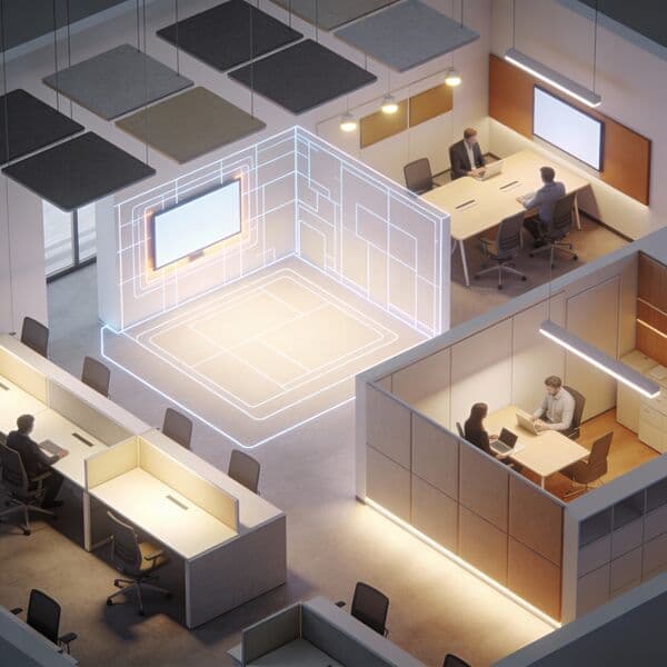 Office lighting and acoustic planning